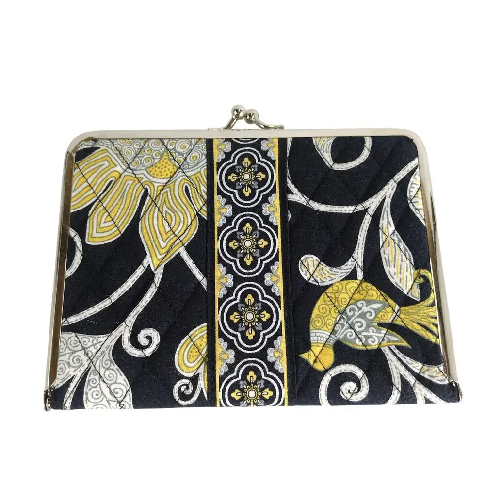 Vera Bradley 2008 Hugs-N-Kisses Photo Holder in Yellow Bird Quilted Print Clutch